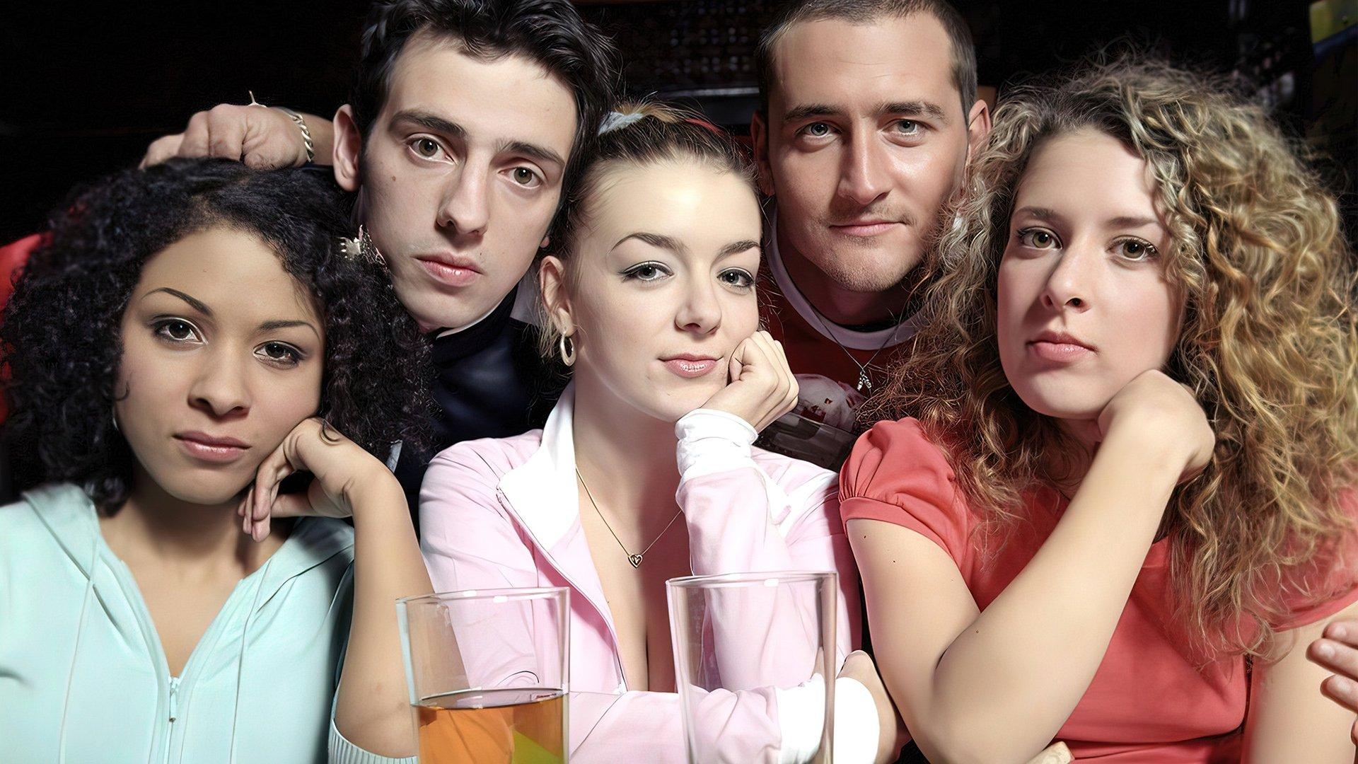 Two Pints of Lager and a Packet of Crisps backdrop