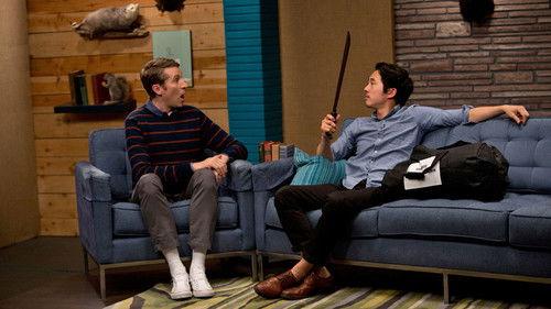 Comedy Bang! Bang! Season 3 Episode 12 - Steven Yeun Wears Rolled Up Black Jeans & No Socks