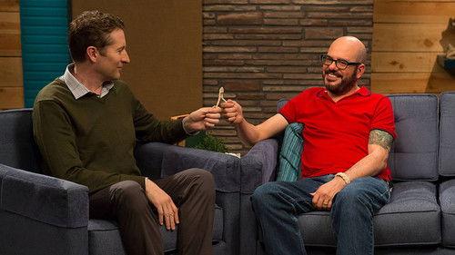 Comedy Bang! Bang! Season 2 Episode 4 - David Cross Wears a Red Polo Shirt & Brown Shoes with Red Laces