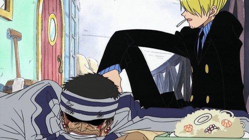 One Piece Season 1 Episode 21 - Unwelcome Customer! Sanji's Food and Ghin's Debt!