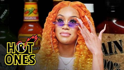 Hot Ones Season 13 Episode 6 - Saweetie Almost Tap Tap Taps Out While Eating Spicy Wings