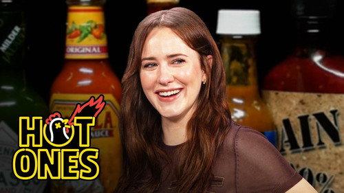 Hot Ones Season 29 Episode 13 - Rachel Brosnahan Flies Through The Air While Eating Spicy Wings
