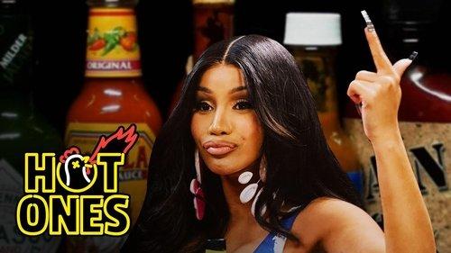 Hot Ones Season 22 Episode 2 - Cardi B Tries Not to Panic While Eating Spicy Wings