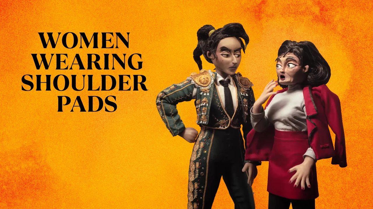 Women Wearing Shoulder Pads backdrop