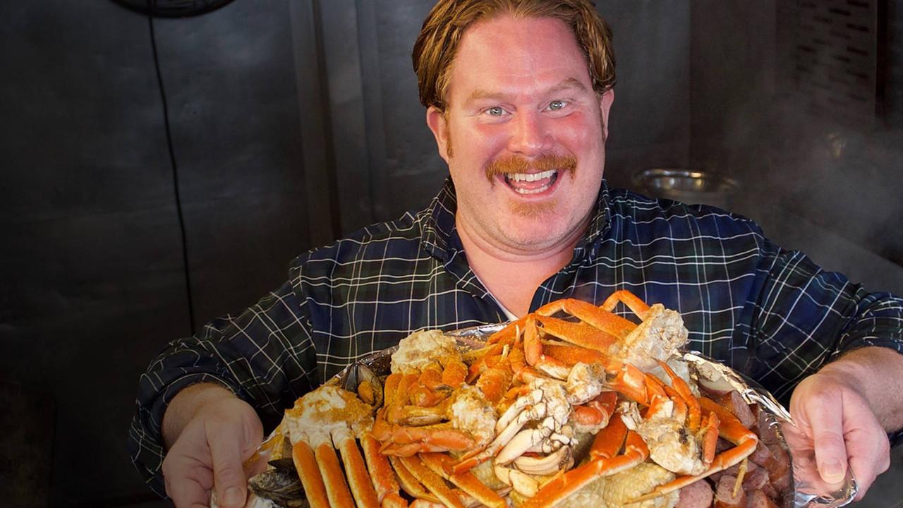 Man v. Food backdrop