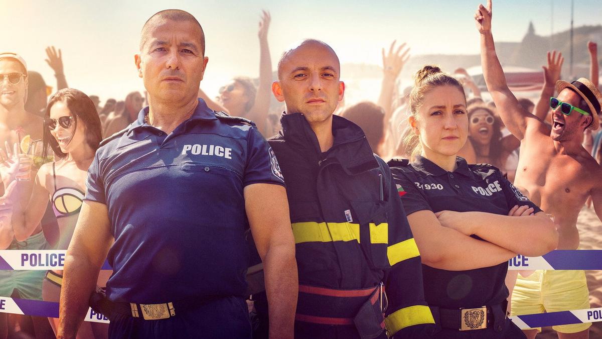 Emergency on Sunny Beach backdrop