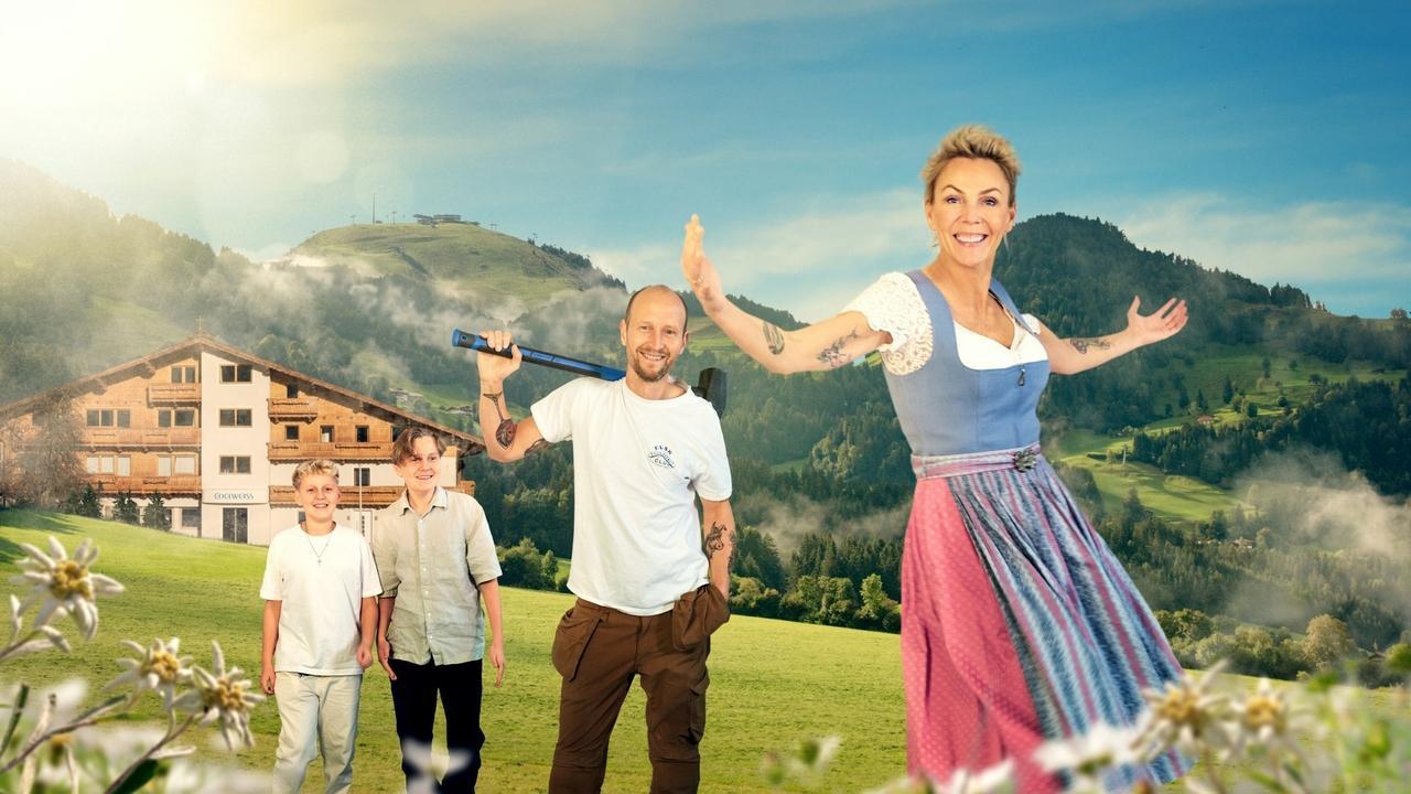 Beier at the alpine hotel backdrop