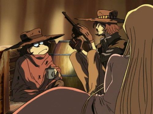 Gun Frontier Season 1 Episode 3 - 'Hanging' song in the sand storm.
