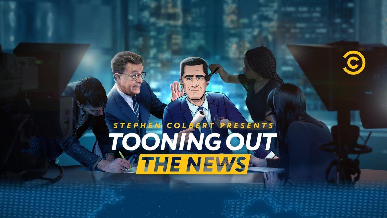 Stephen Colbert Presents Tooning Out the News backdrop