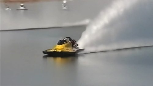 Background image for A speedboat shatters at full throttle
