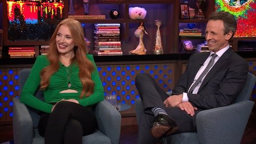 Background image for Jessica Chastain & Seth Meyers
