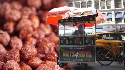 Background image for The Famous Roasted Nut Carts of New York City