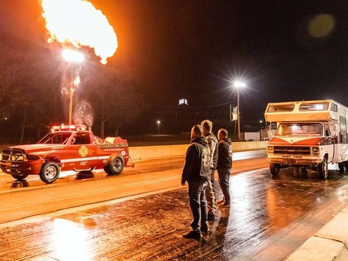 Wheelie Motorhome vs. Little Red Firetruck!