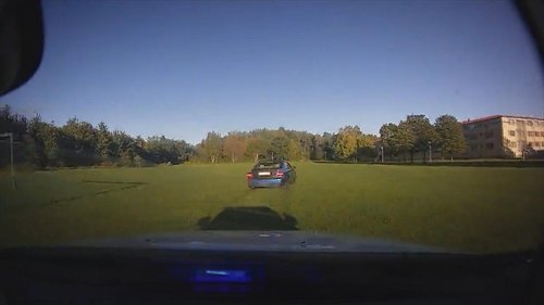 Background image for Car chase on soccer field