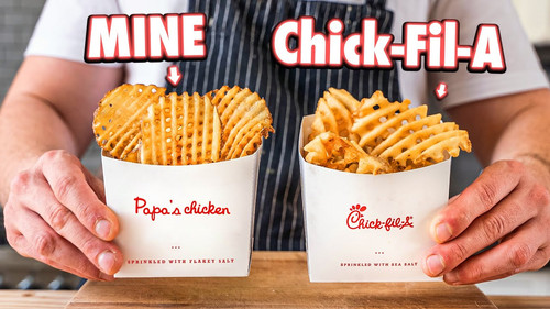 Background image for Making Chick-Fil-A Waffle Fries At Home | But Better