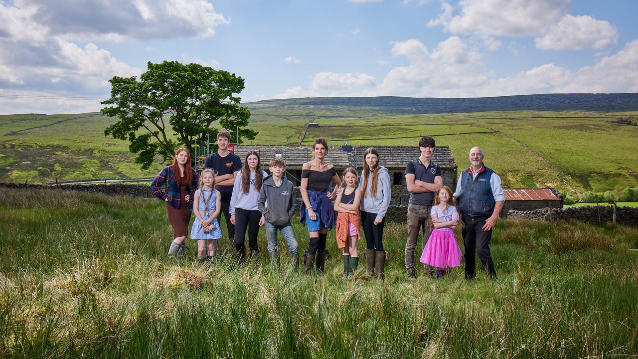 Our Farm Next Door: Amanda, Clive and Kids backdrop