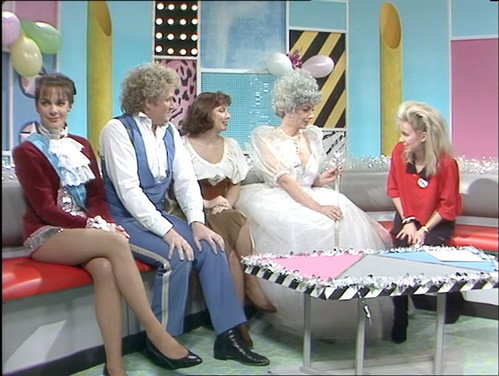 Saturday Superstore Colin Baker, Nicola Bryant, Mary Tamm and Jacqueline Pearce [05/01/85] still