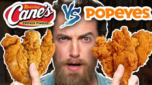 Raising Cane's vs. Popeyes Taste Test | FOOD FEUDS still