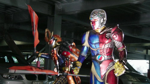 Red and Blue Kikaider still