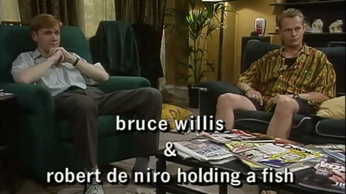 Game On Season 2 Episode 6 - Bruce Willis & Robert De Niro Holding a Fish