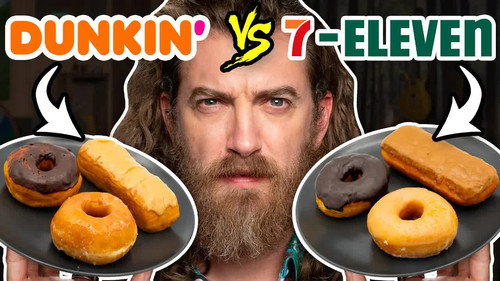 Dunkin' vs. 7-Eleven Taste Test | FOOD FEUDS still