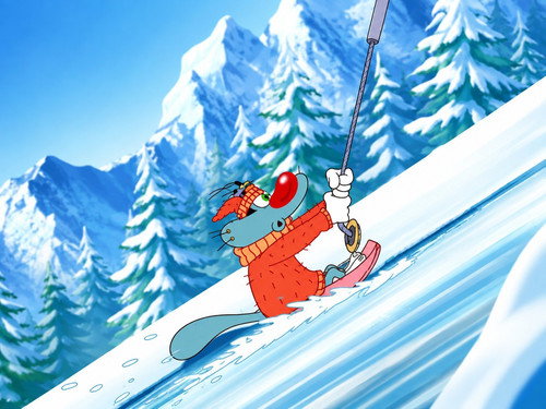 Oggy and the Cockroaches Season 2 Episode 2 - Ski Bugs