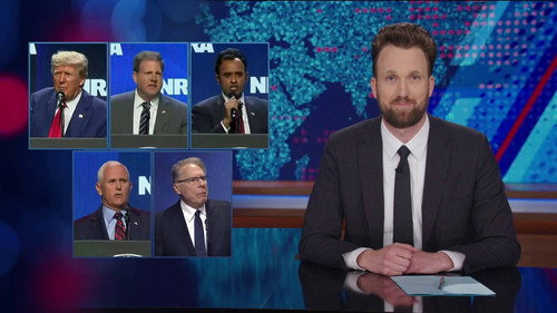 The Daily Show Season 28 Episode 79 - April 17, 2023 - Rep. Alexandria Ocasio-Cortez, Betty Gilpin