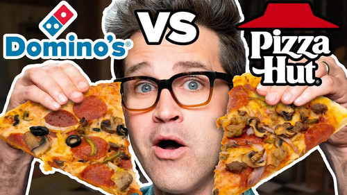 Dominos vs. Pizza Hut Taste Test | FOOD FEUDS still