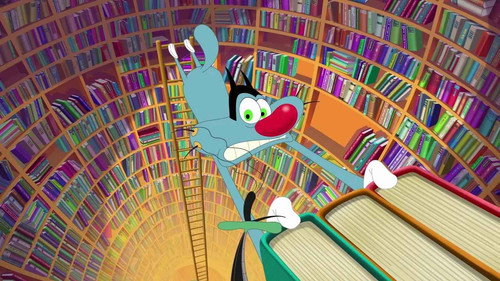 Oggy and the Cockroaches Season 7 Episode 1 - Library Hysteria