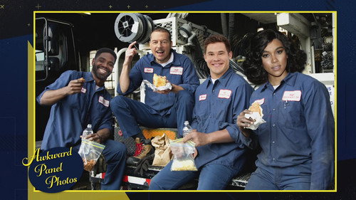 Ron Funches, Adam DeVine & Alexandra Shipp still