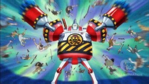 One Piece Season 14 Episode 557 - Iron Pirates! General Franky Appears