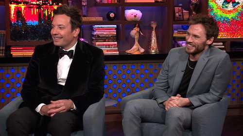 Sam Claflin and Jimmy Fallon still
