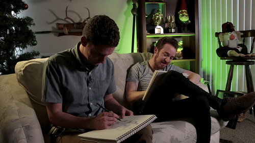 Alex Hirsch and Ian Worrel Drawing the Mystery Shack still