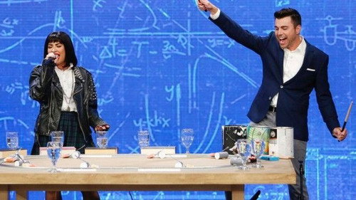 Mark Rober, Demi Lovato, “Science Bob” Pflugfelder still