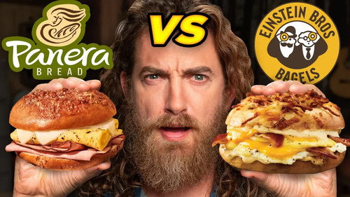 Panera vs. Einstein Bros. Bagels Taste Test | FOOD FEUDS still