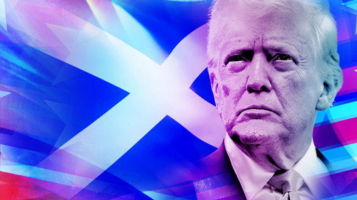 Trump arrives in Scotland still