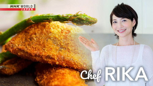 Rika's TOKYO CUISINE: Aji - Deep Fried Fish and Asparagus still